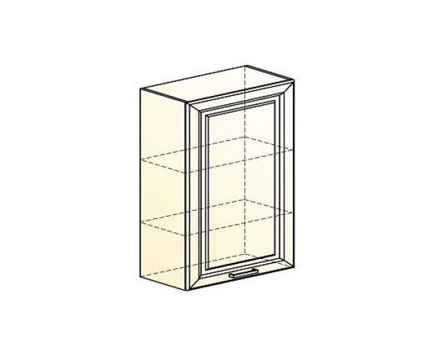 Мишель Шкаф навесной L600 Н900 (1 дв. гл.) (эмаль) (белый/серый)