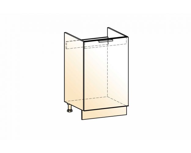 Стоун Шкаф рабочий под мойку L500 (1 дв. гл.) (белый/палисандр)