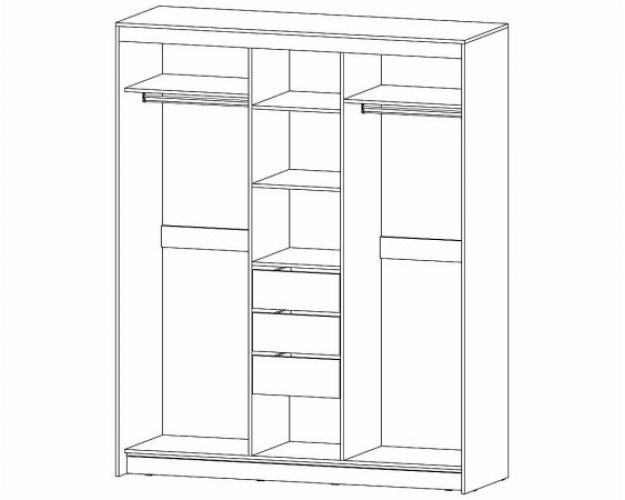 Шкаф купе трехстворчатый Ривьера анкор светлый